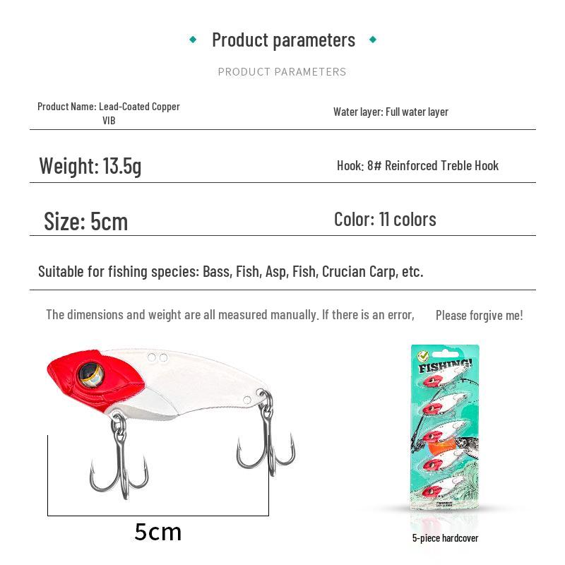Lead-Wrapped Copper VIB Simulation Bait 13.5g - Bionic Fake Fishing Lure for Outdoor Use