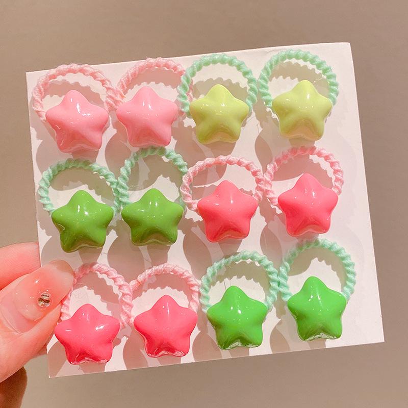 2024 Kid-Friendly Hair Accessories Set - Elastic Cartoon Hair Ties & Ropes for Girls, No-Pain Design