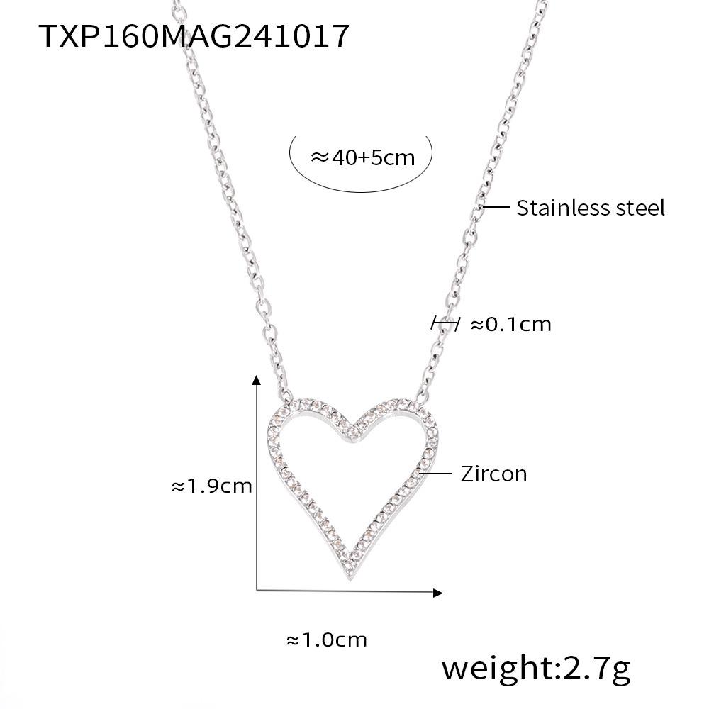 Qiong Yao Heart Zircon Clavicle Chain Bracelet - Light Luxury, Simple Women's Set