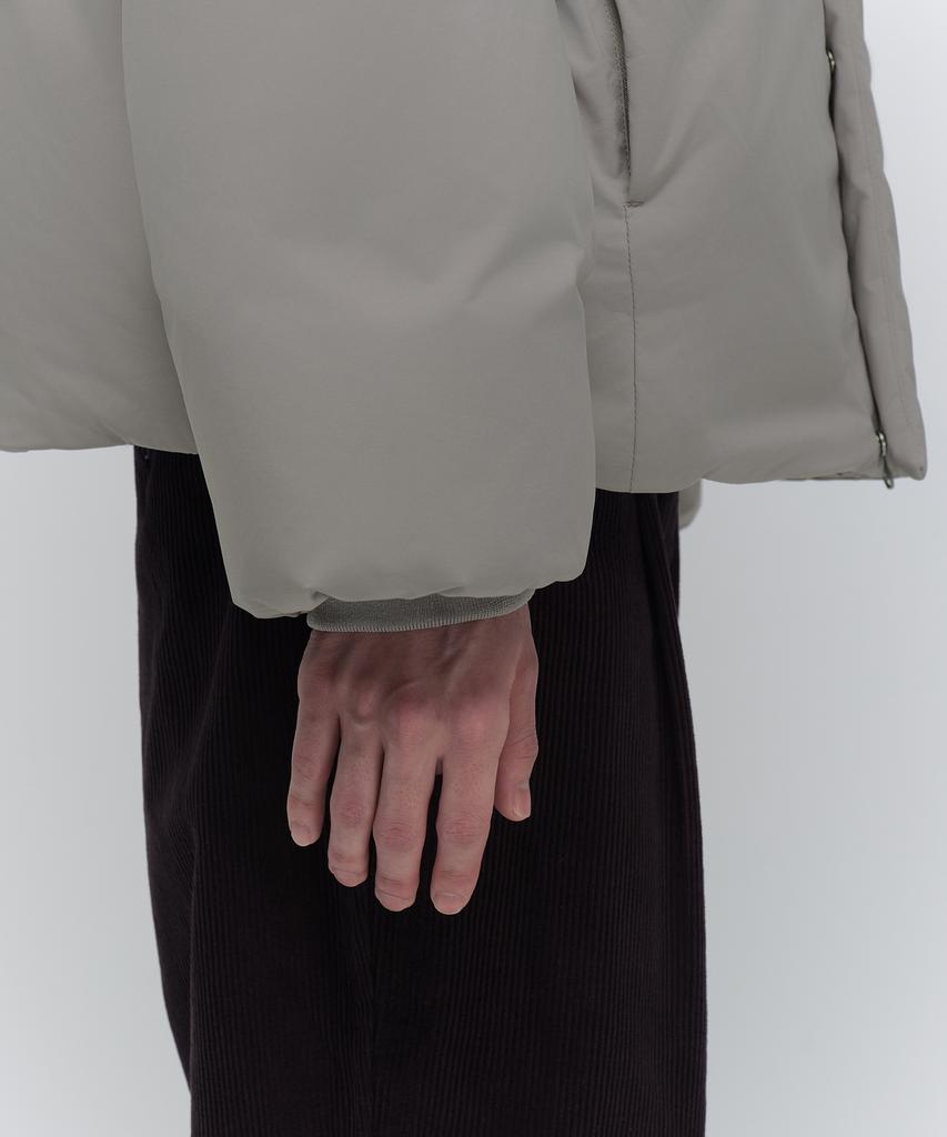 Musinsa Standard Minimal Hooded Down Short Padded Jacket [Grayish Beige]