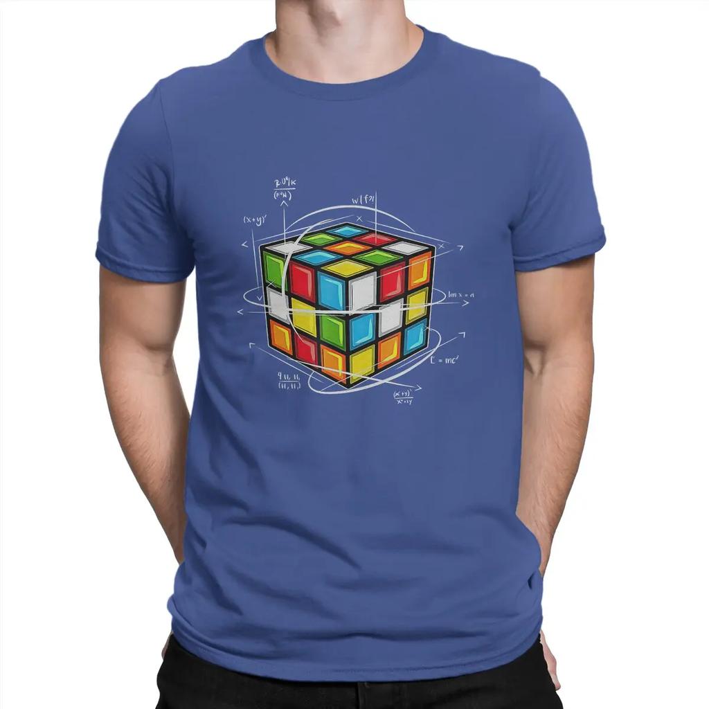 Casual Cool T-Shirt Men Round Collar 100% Cotton T Shirt Math Rubik Interesting Cube Short Sleeve Tees Summer Clothing