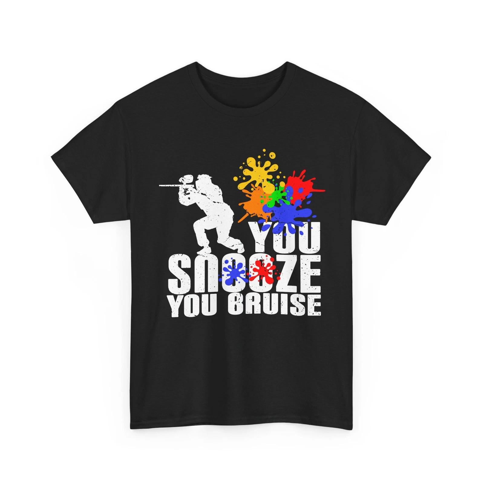 Paintball Player T shirt, You Snooze You Bruise Paintballing Funny Shirt XL