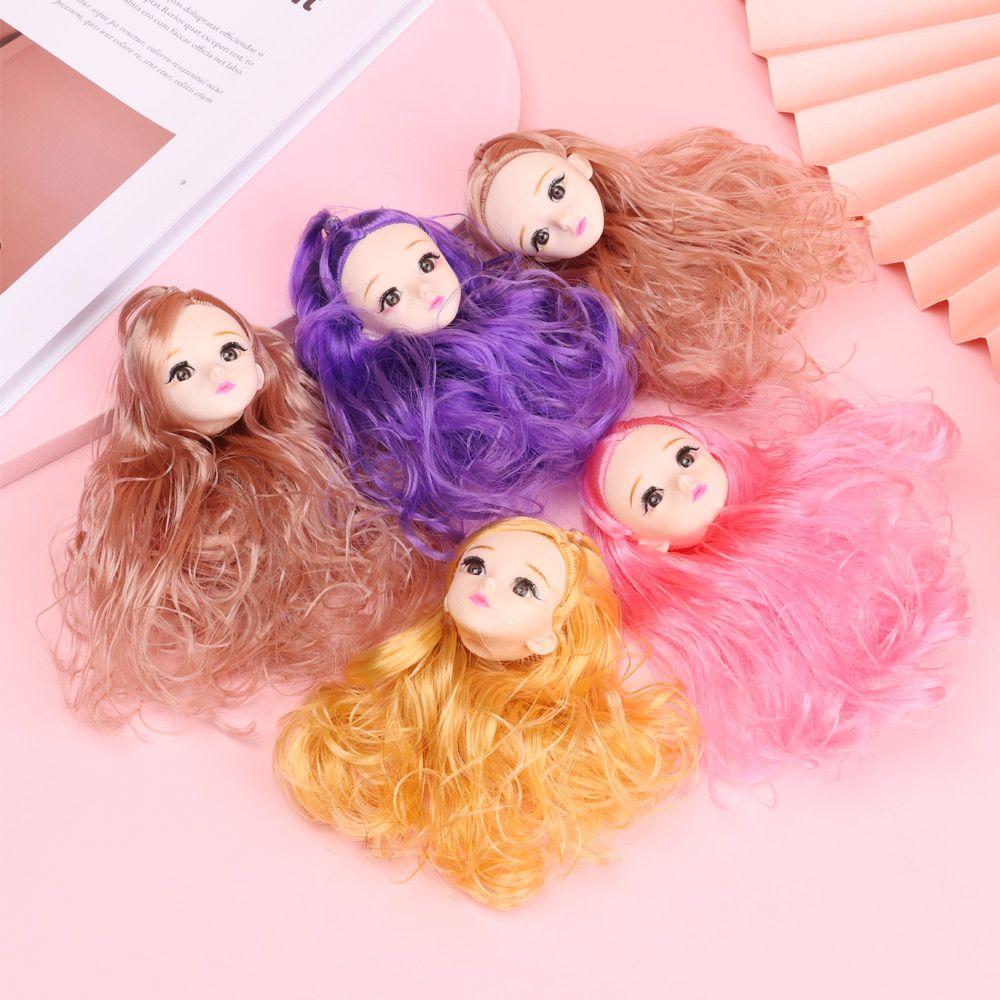 1/6 BJD Doll Head With Gold Brown Black Hair For 30cm Doll Joint 3D Eyes Europe Red DIY Head Wear for Ancient Doll Accessories