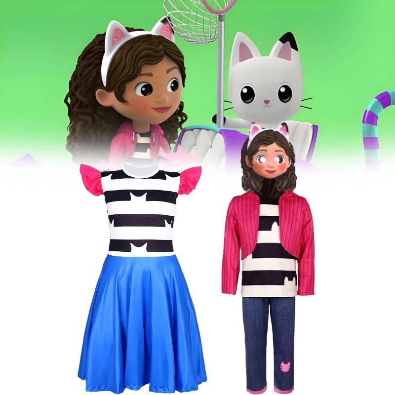 Dollhouse Gabbys Cosplay Costume Jumpsuit Children Stage Performance Halloween