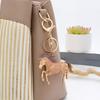 Keychain Pendant Sparkling Rhinestones Horse Design Metal Keyring Decorative Key Holder Bag Decoration