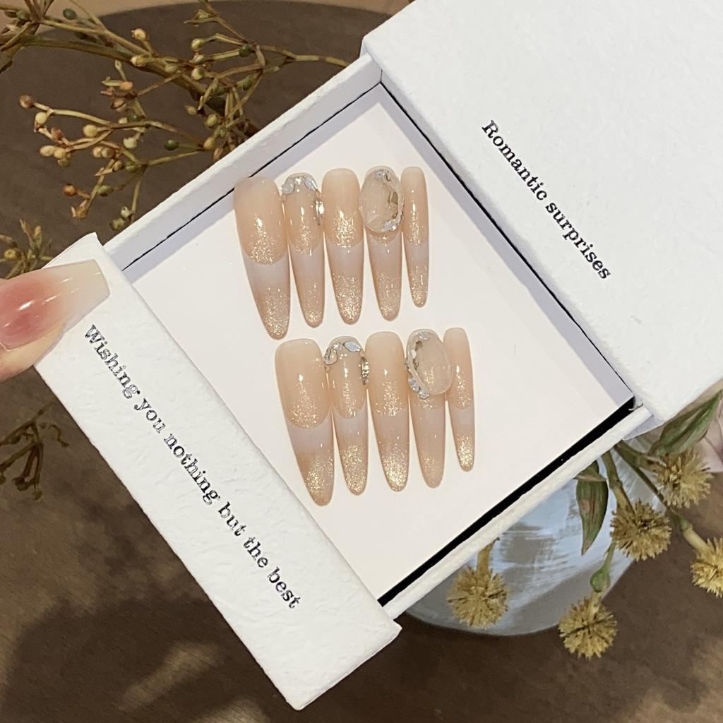 Autumn and Winter Pure Flashing Cat Eye Patting Glue Gradient French Ice Sunset Patch