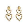 European and American Cross-Border Women's Jewelry Exaggerated Heart Design Metal Wrinkled Earrings Versatile High-End Earrings for Women