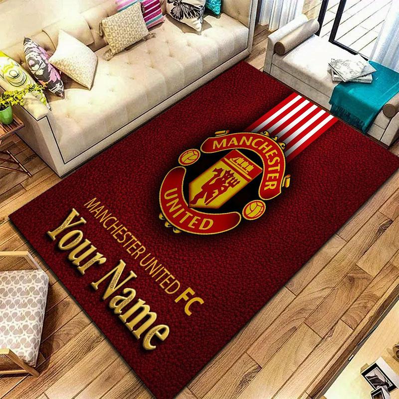 Manchester United F Custom Name Carpet Rug for Living Room Bedroom Home Sofa Decoration,Kids play Non-slip Floor Mat