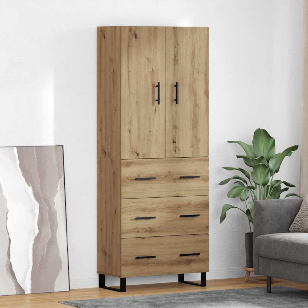 Highboard with Drawers 2 pcs Artisan Oak 69.5 x 34 x 180 cm