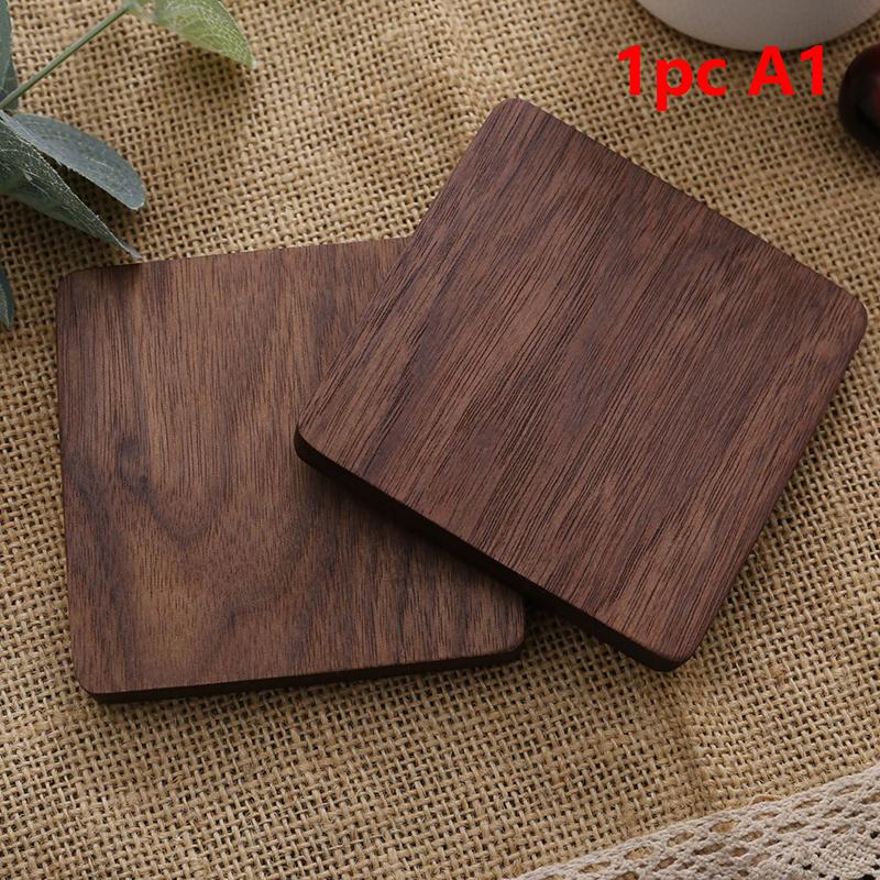 Tea Coffee Cup Pad Placemats Decor Walnut Beech Wood Coasters Durable Heat Resistant Square Drink Mat Bowl Teapot