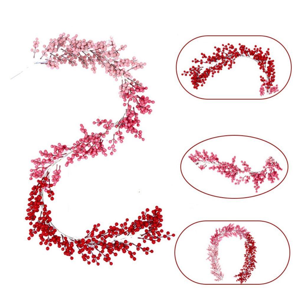 

Lifelike Artificial Red Berry Flexible Simulated Berries Vine Wedding Ornament 60 Head