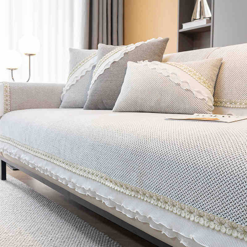 Light Luxury High-End Chenille Sofa Cushion, All-Season Non-Slip Seat Cushion, Sofa Cover, Cloth Cover, Backrest Towel