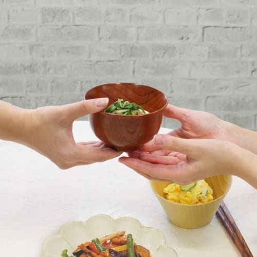 Stylish wooden bowl, suitable for soup or rice, suitable for children, 11cm wooden tableware (Yamato style)