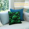Halloween Decorative Pillow Cover Bat Pattern Square Throw Pillow Case Home Decor 45x45cm Soft Fabric Cushion Cover for Sofa Bed