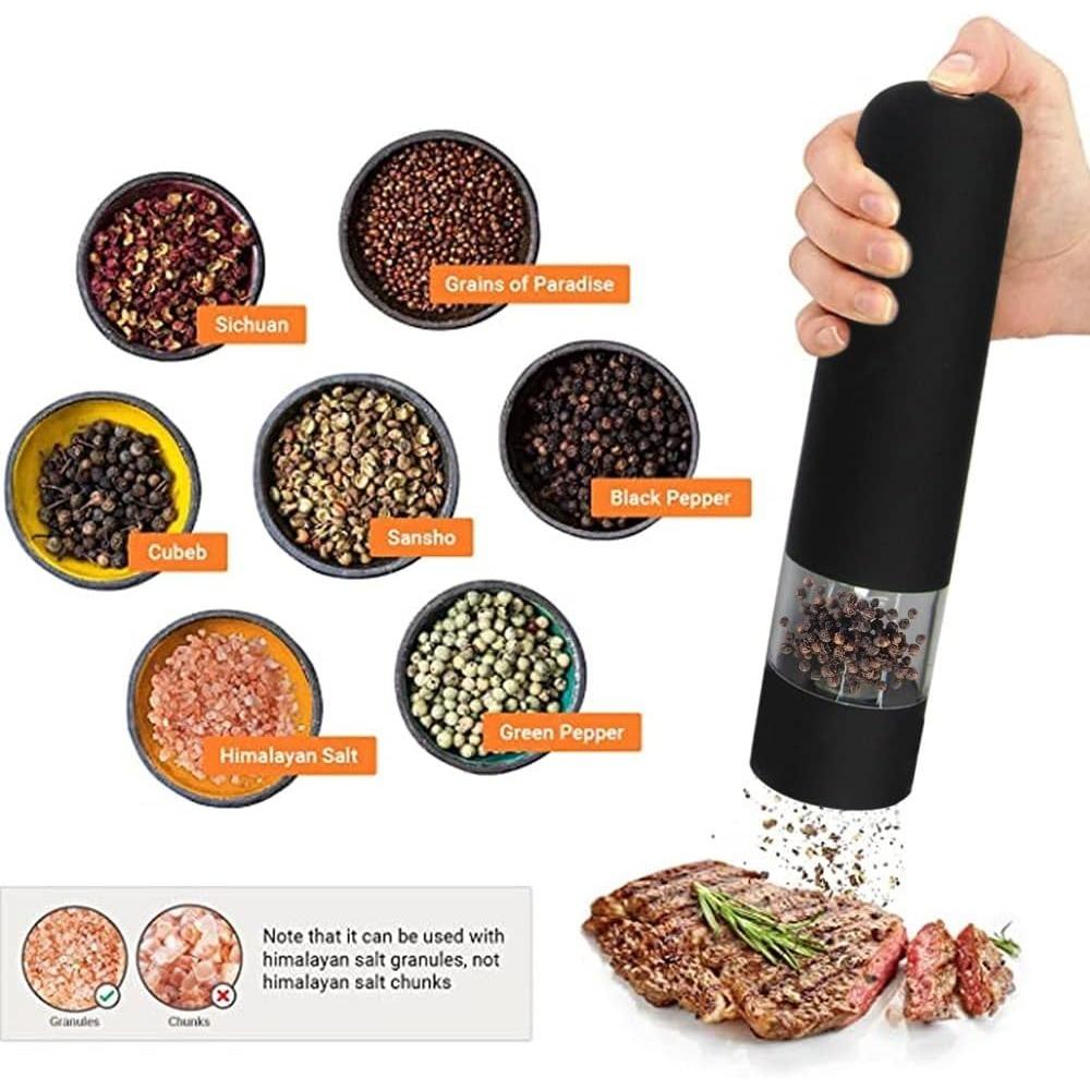 Electric Salt and Pepper Mill Spice Mill Grind Black Pepper and Pepper Granules Adjustable Coarseness Home Pepper Grinder