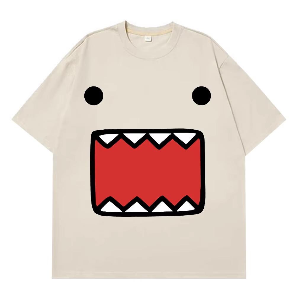 Funny Domo Kun Graphic Print Tshirt Men Women Loose Casual Oversized Oneck Cotton Streetwear Harajuku Fashion Summer New Tee