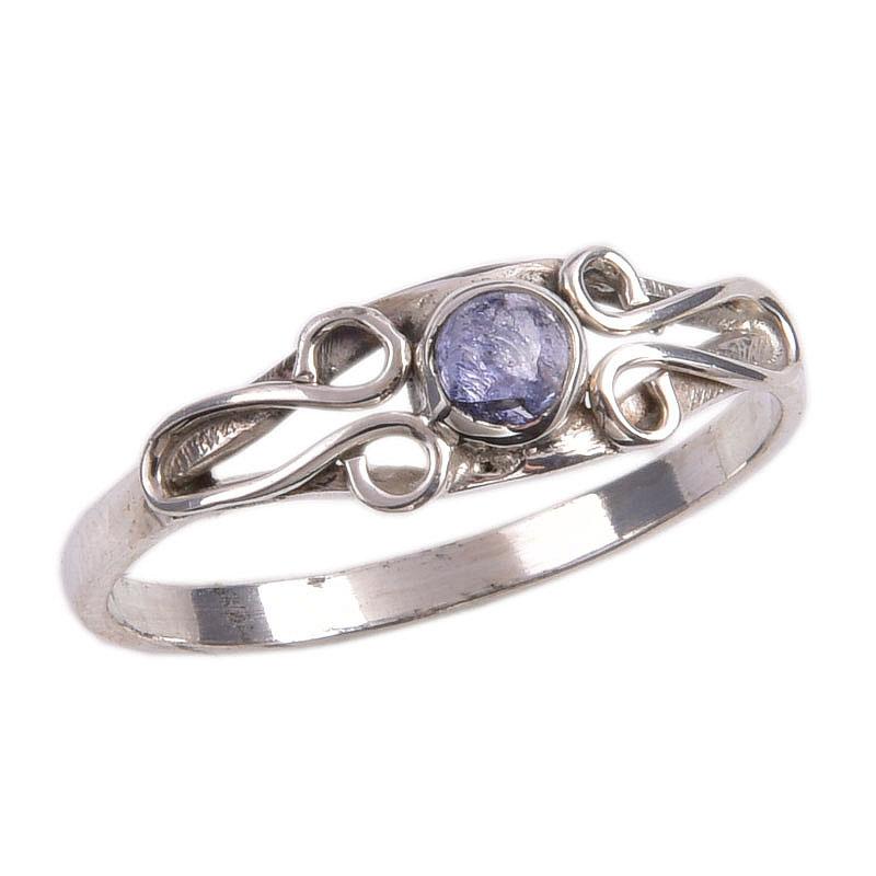 Natural Tanzanite Gemstone 925 Solid Sterling Silver Jewelry Ring Size 9 q3G84