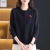 Women's Plus Size Wool Cardigan: Button-Down, Round Neck, Loose Short Style for Autumn/Winter