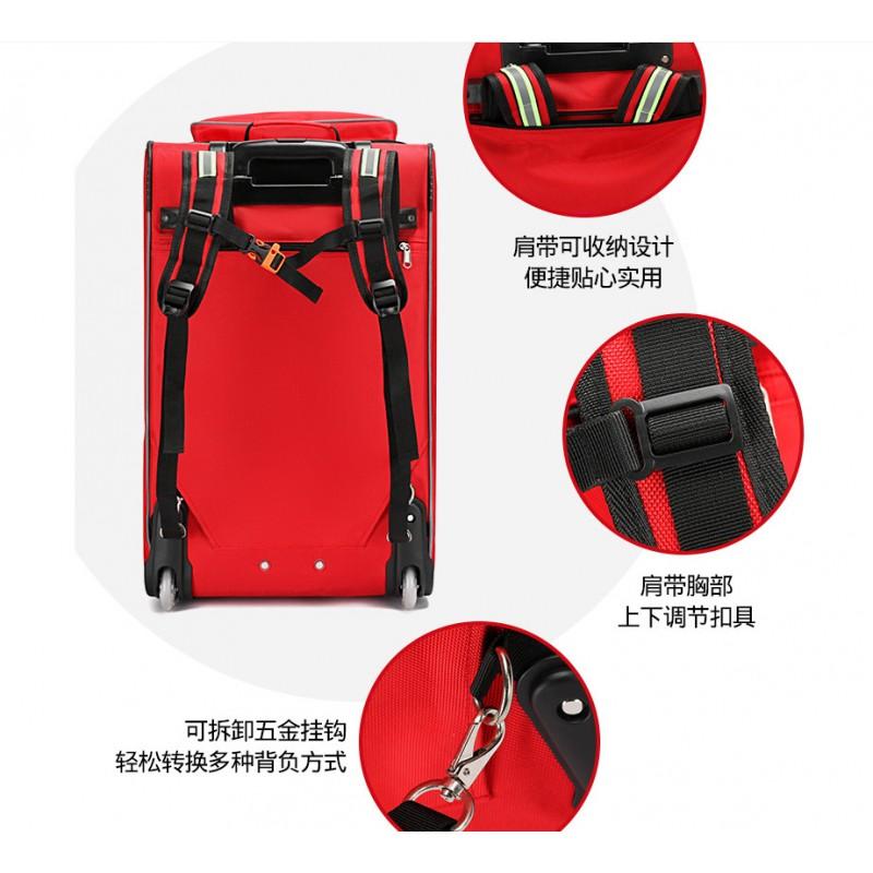 Large Capacity Emergency Response Wheeled Bag Firefighting Flood Rescue First Aid Kit Outdoor Survival Gear