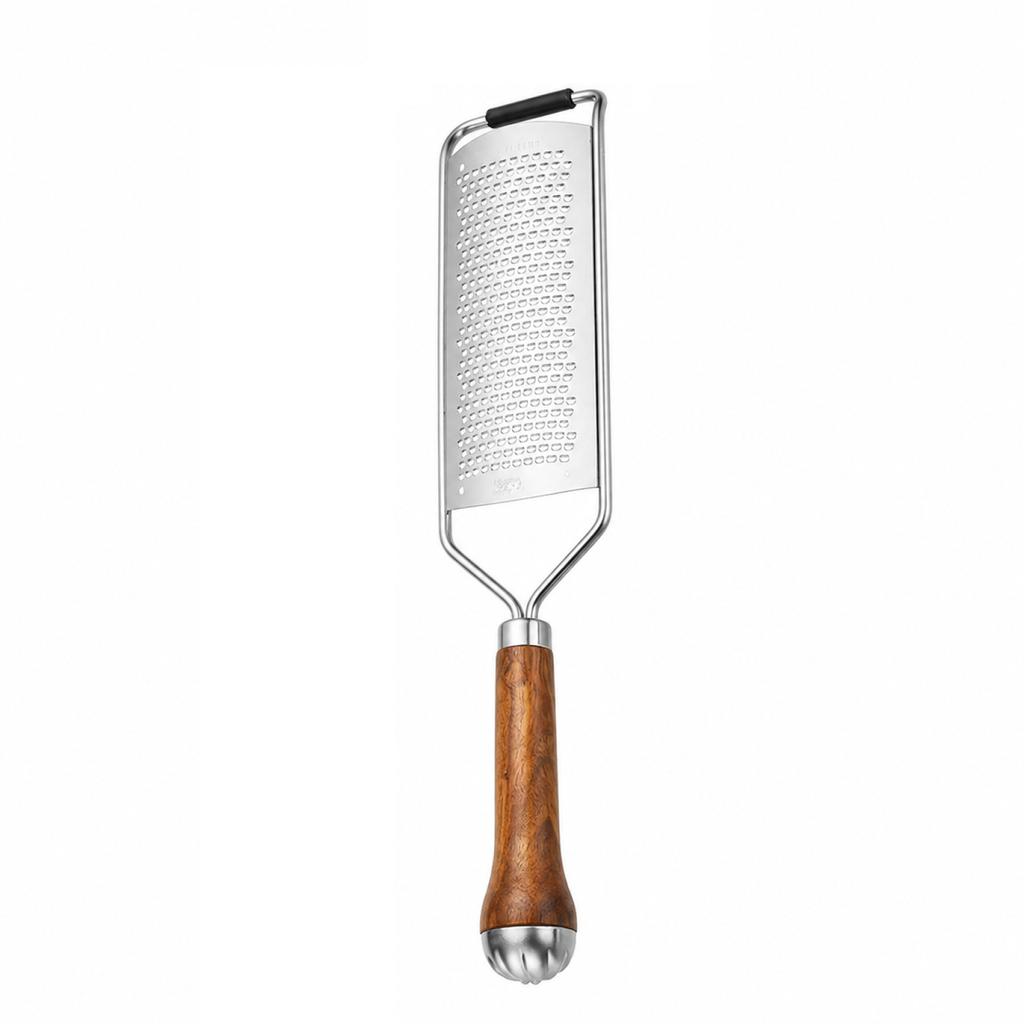 Stainless Steel Grater with Wooden Handle Flat Surface Shredder for Cheese Potato Vegetable Fruit Slicer Kitchen Tool