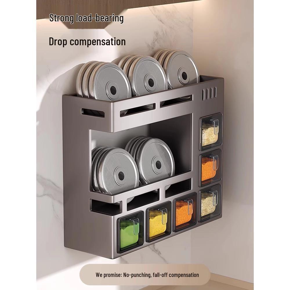 Wall-Mounted Kitchen Spice Rack & Seasoning Organizer