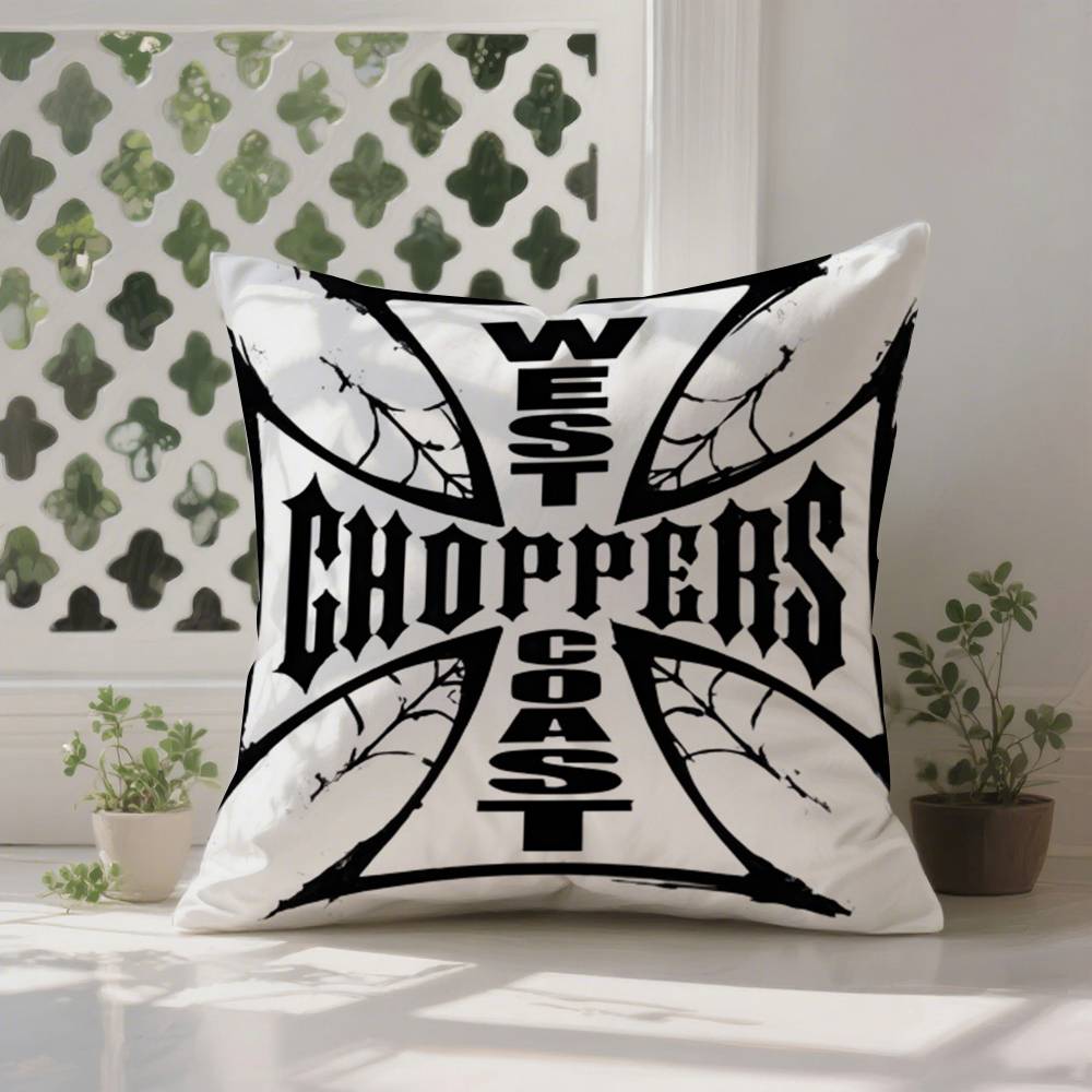 

W-West Coast C-Choppers Наволочка Наволочка против пылевых клещей Невидимая молния Шелковистый короткий плюш Чехол для диванной подушки 12x12Inch