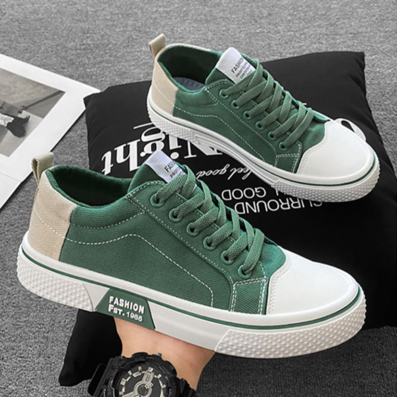 Four Seasons Fashion Street Canvas Sneakers Men's Low-top Lace-up Flats Casual Shoes