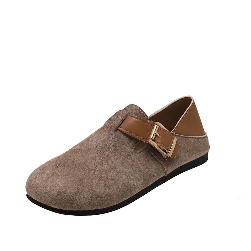 

Мода 2025 Горячая Распродажа Женская Обувь Ремешок с Пряжкой Женские Балетки Уличные Повседневные Балетки Женская Обувь с Круглым Носком Смешанных Цветов Женская Обувь Zapatos 40