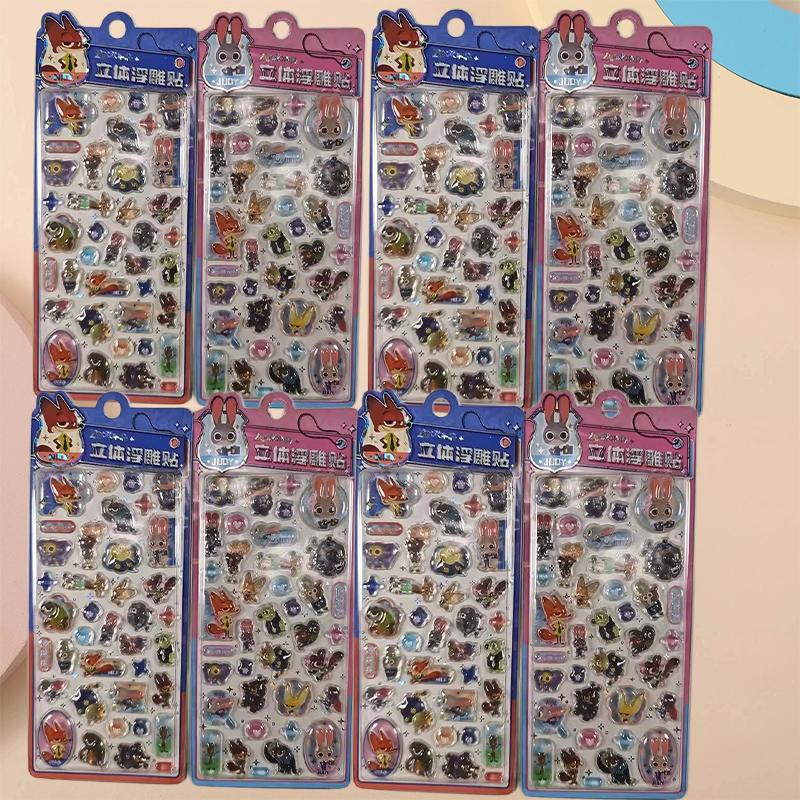 Zootopia 2 Judith Nick 3D Crystal Relief Stickers Cartoon Pop Scrapbooking Diy Journaling Stationery Diary Phone Decor Toys Gift