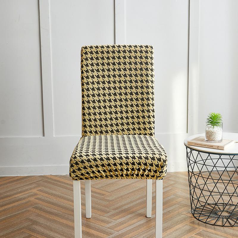 Chair Cover New Houndstooth Seat Set Dining Chair Office Waterproof and Dustproof Chair Cover