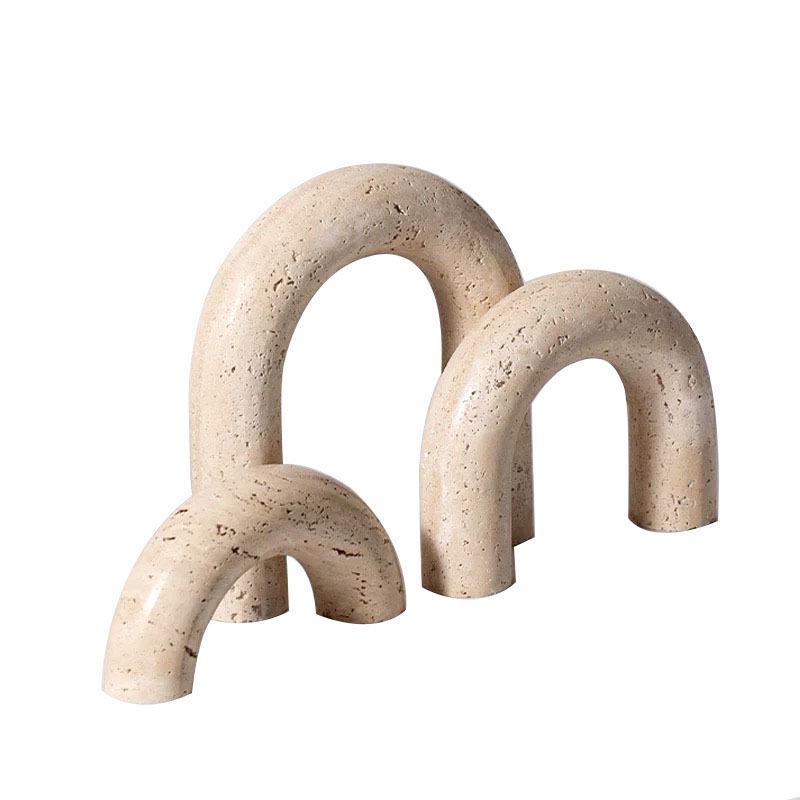 Elegant Wabi-Sabi Marble Ornament for Living Room Console Table Décor