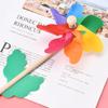 1pcs Windmill Plastic 12 Cm Windmill Garden Stake Wooden Handle Garden Lawn Yard Party Nursery Outdoor Decoration Photo Props