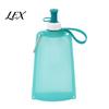 Lightweight Travel Bottle 500ML Collapsible Silicone Water Bottle, Portable Folding Drinking Bag, Pouch with Lanyard for Outdoor Hiking Cycling