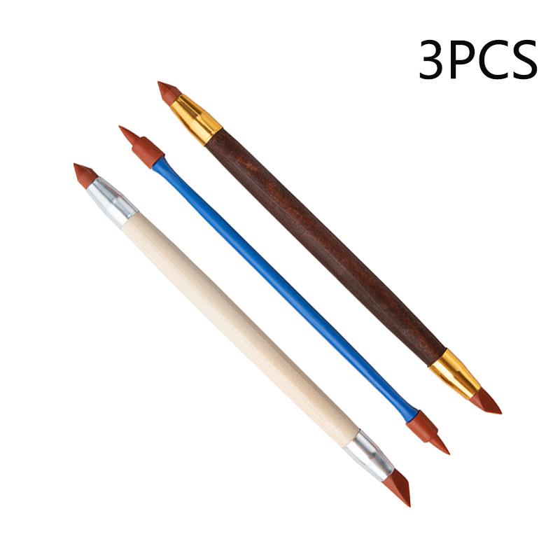 3-Piece Silicone Clay Sculpting Tool Set: Texture Indentation Pen & Carving Knife