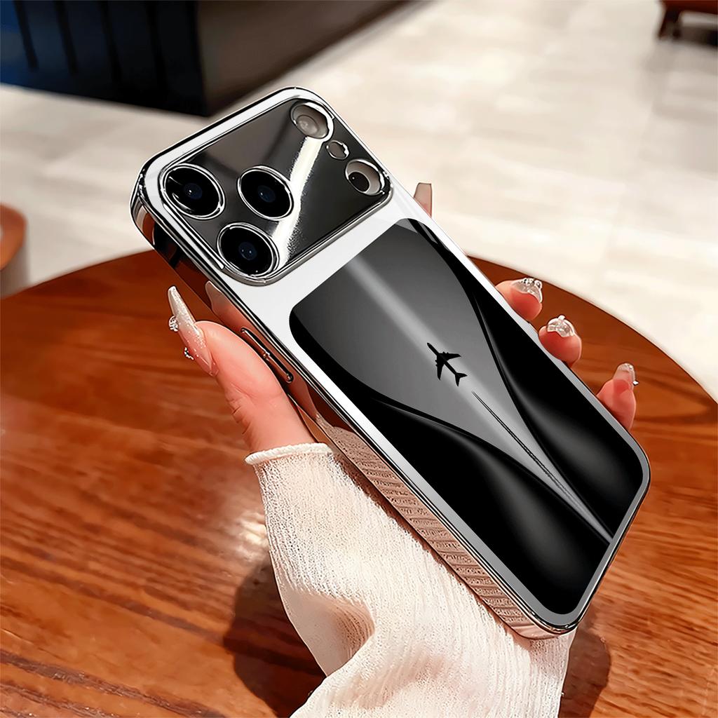 Aircraft flight trajectory tempered glass phone case suitable for iPhone 17 16 15 14 13 12 11 Pro Max Plus shockproof back cover