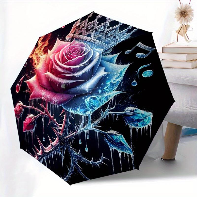 1pc Cartoon Pattern Umbrella with Plastic Handle,Suitable for All Seasons Home Travel Outdoor Umbrella