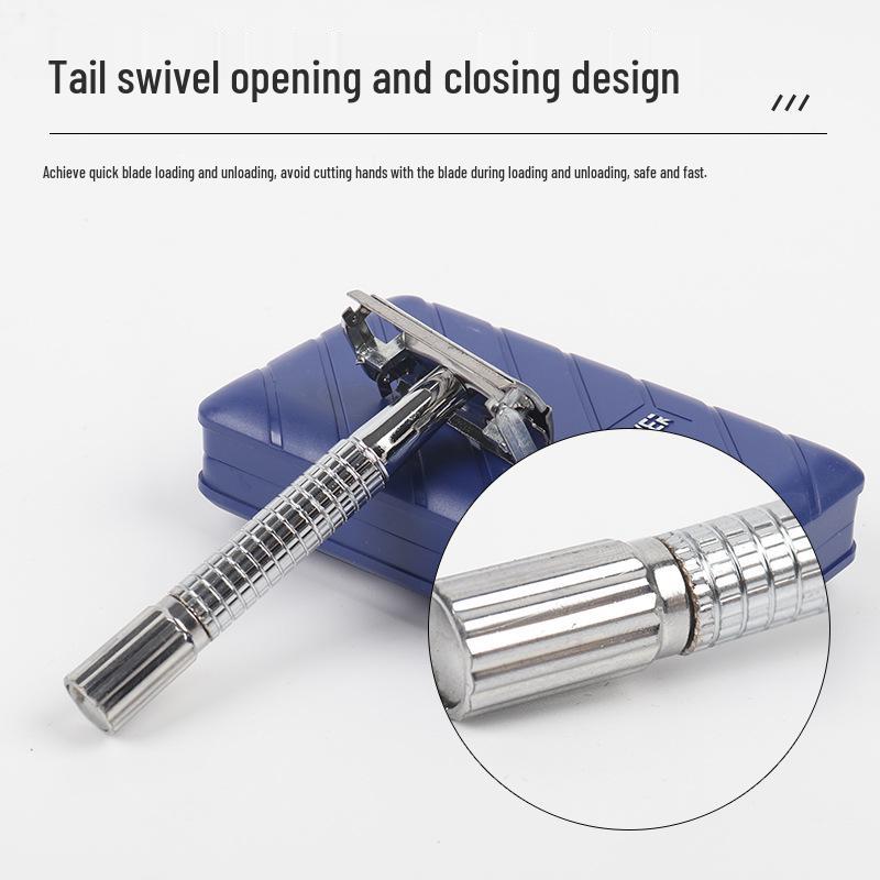 Manjie Manual Razor Box Set with Storage Case - Men's Classic Rotary Blade Holder
