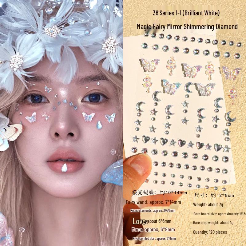 Children's Rhinestone Rose Diamond Face Stickers for Concert Makeup & Styling