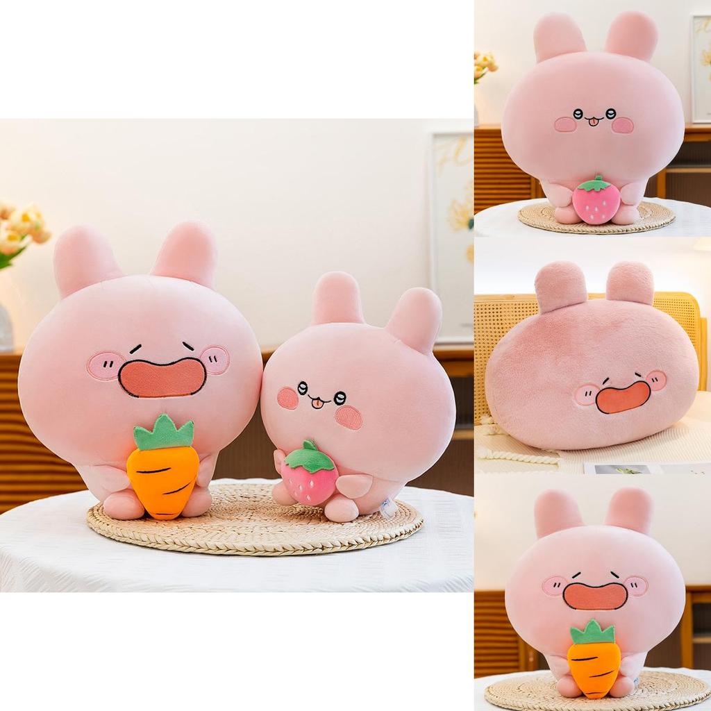 Plush Strawberry Rabbit Pillow With Soft Plush For Girls Gift And Comfort
