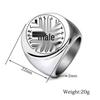 Nordic Viking Titanium Steel Rune Ring with Irish Eternal Knot Design
