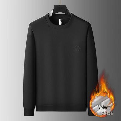Herren Übergröße Fleece gefüttertes Rundhals Sweatshirt
