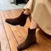 Coarse Heel Suede Korean Small Ankle Boots Women's Shoes 2025 New Autumn and Winter Velvet Martin Boots Fashionable Thin Short Boots