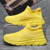 2025 new men's shoes spring and summer fly-woven socks breathable and lightweight one-pedal mesh shoes men's casual shoes