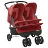 VidaXL Double Stroller Red Steel