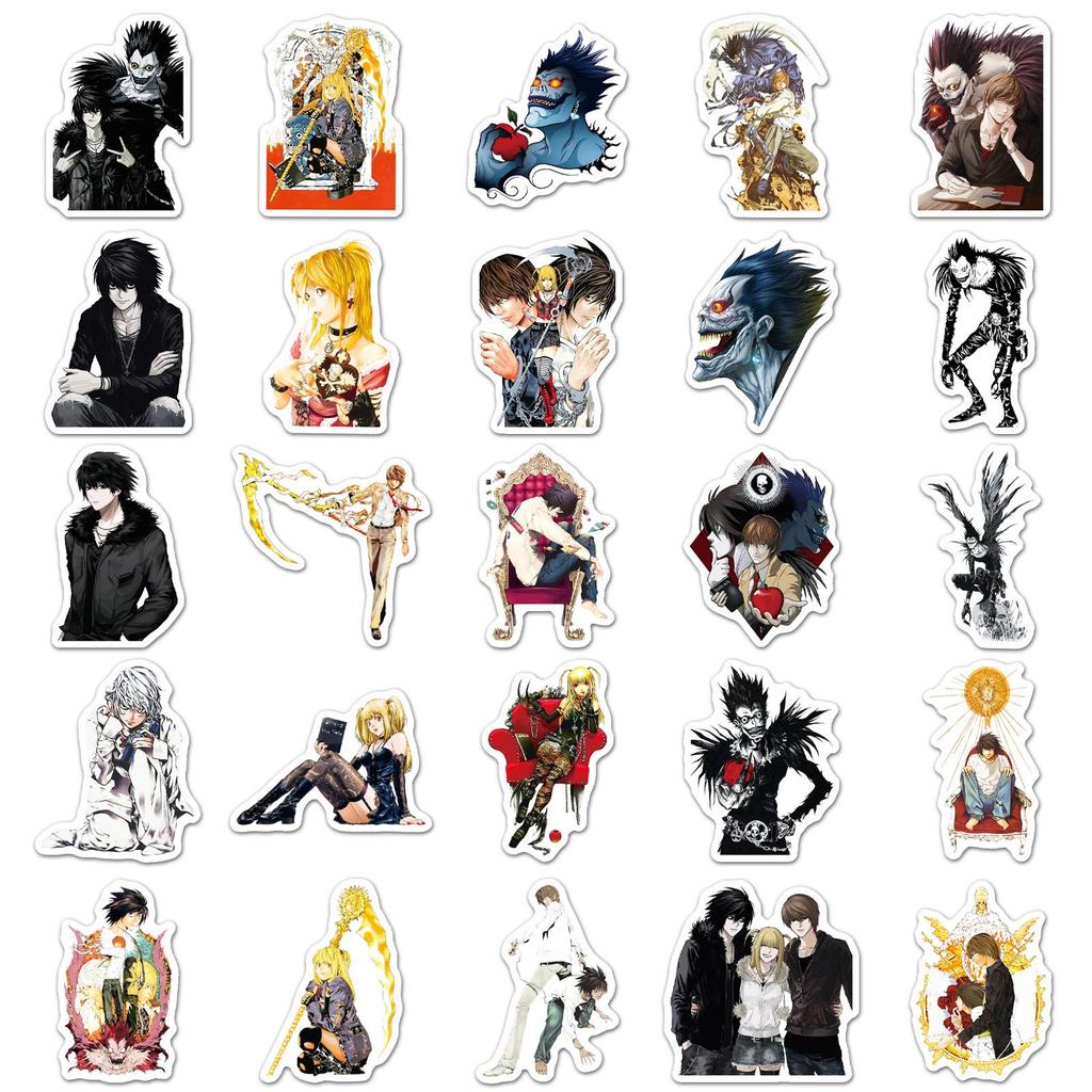 50 Japanese Anime Death Note Stickers - Popular Characters for Graffiti, Cars, and Laptops