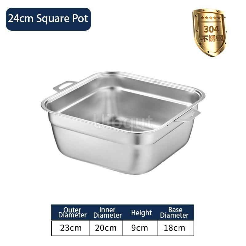 304 Stainless Steel Square Perforated Strainer Flat Bottom with Side Handles Colander for Washing Vegetables Marinating Tray