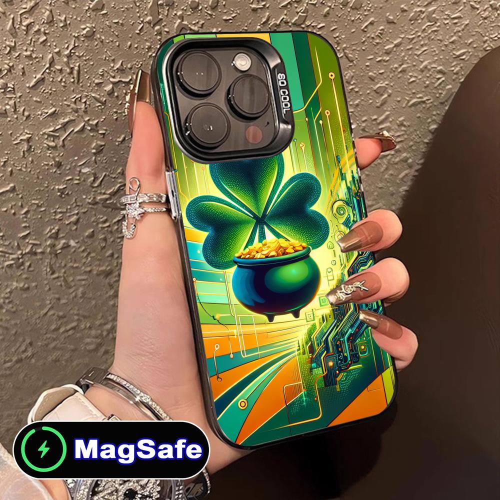 Coque de téléphone portable pour la Saint-Patrick pour iPhone 17 16 15 14 13 12 11 Air Pro Max Plus MagSafe Transparente Colorée Jolie