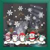Creative Cute Christmas Snowflake Penguin Wall Decal Paper Glass Window Decal Double Sided Visual Decoration Wall Decal