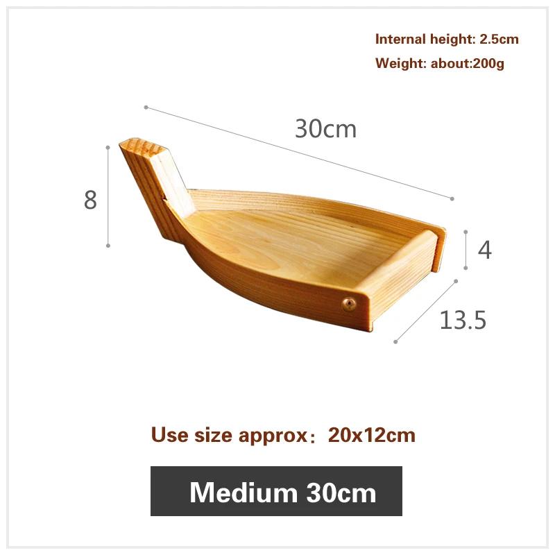 Bayonet Boat Simple Wooden Boat Sushi Plate Creative Japanese and Korean Dishes Cake Dessert Plate Bento Wooden Mini Sushi Boat