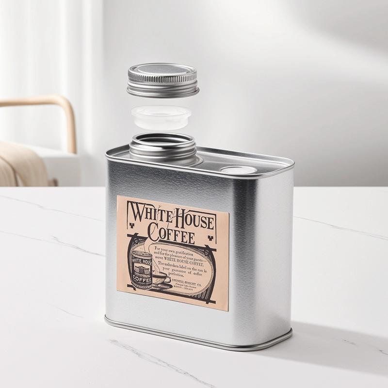 circle joy coffee bean storage tank coffee powder sealed tank tinplate coffee can one-way valve coffee bean tank